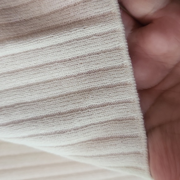St. John Large Top Santana Knit Cream Ribbed Short Sleeve Office Minimal Capsule - Picture 10 of 10